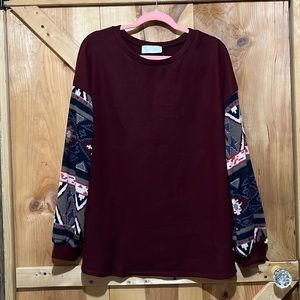 Proverbs boutique size medium soft material aztec sleeve top